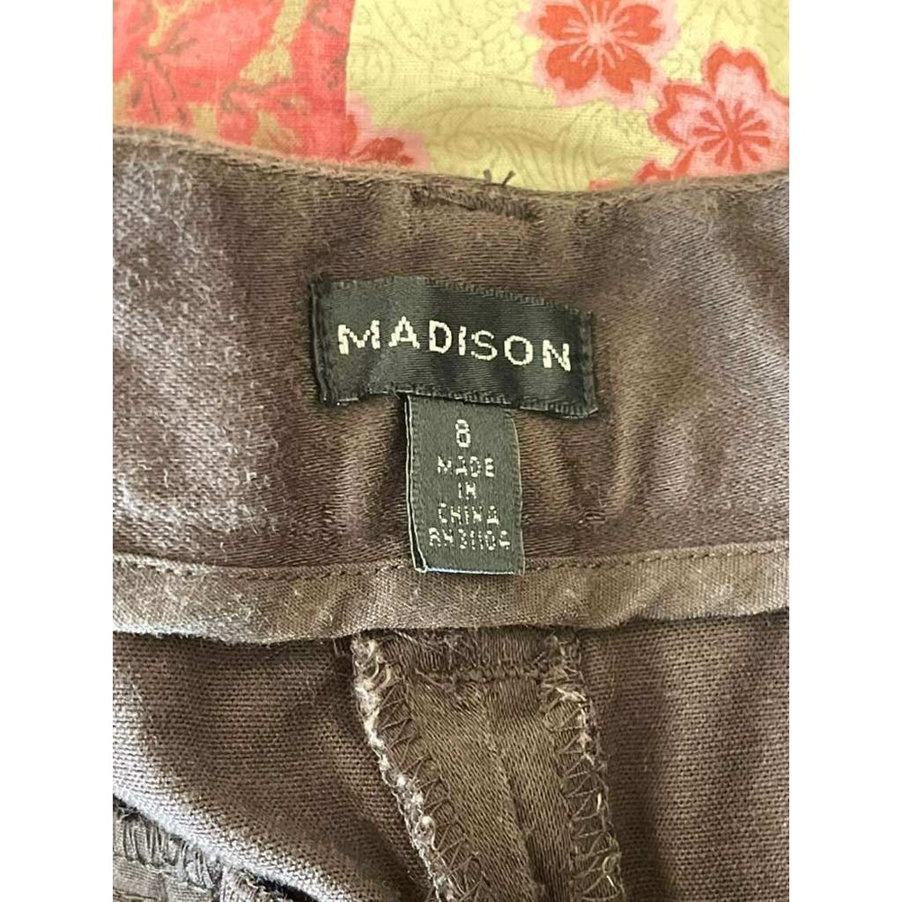 Madison Womens Wide Leg Trousers Brown Career Workwear Casual Pants Size 8 - Picture 3 of 7